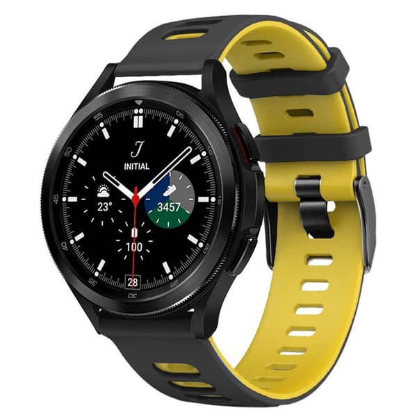 Twin Sport Rannekoru Armband Samsung Galaxy Watch 5 Pro (45mm) - Musta/keltainen