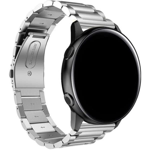 Galaxy Watch Active2 40 mm armband stållänkar Butterfly-lås Silvergrå