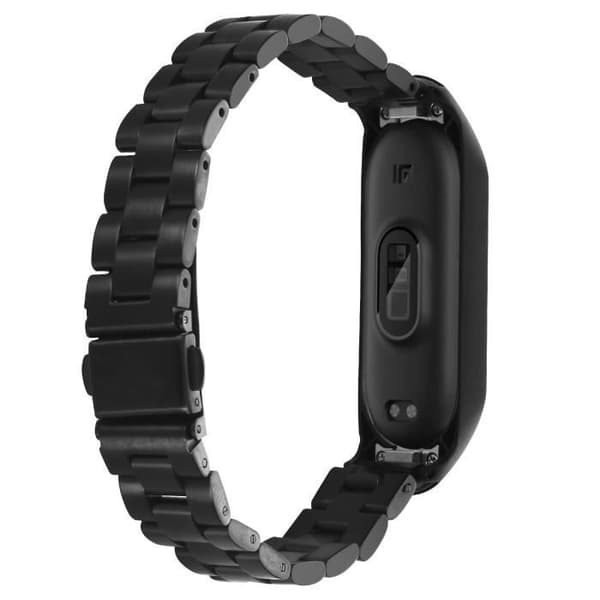Armband - Xiaomi - Mi Band 6 och 5 - Rostfritt stål - Fjärlås - Svart