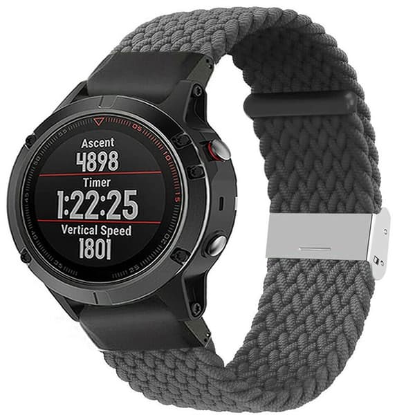 Flettet elastisk armbånd Garmin Fenix 5 - skygrey