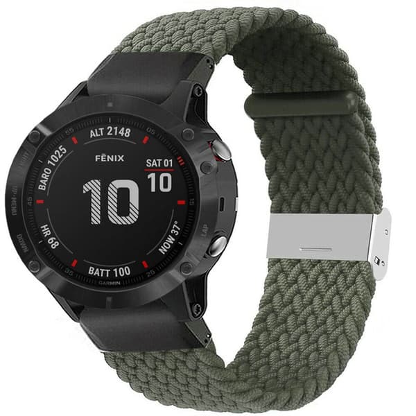 Flettet Elastik Armbånd Garmin Fenix 6 - Army