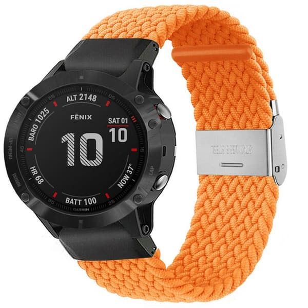 Flettet elastisk armbånd Garmin Fenix 6 - Oransje