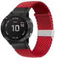 Miniatyrbilde 1 av 3: Flettet elastisk armbånd Garmin Fenix 6 - mørkerød