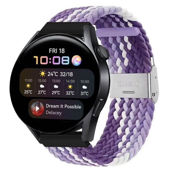 Flätat Elastiskt Armband Huawei Watch 3 (46mm) - Gradient purple