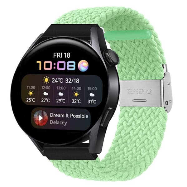 Punottu elastinen rannekoru Huawei Watch 3 (46mm) - pistachio