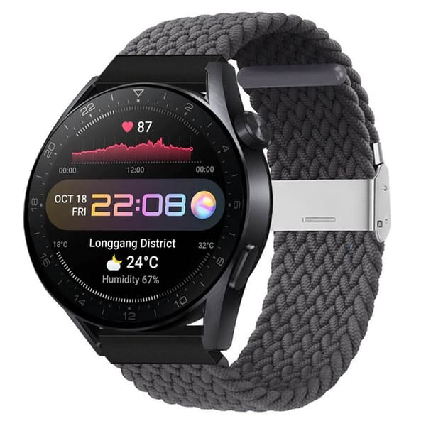 Punottu elastinen rannekoru Huawei Watch 3 Pro (48mm) - skygrey
