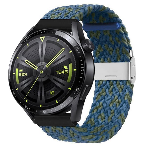 Flätat Elastiskt Armband Huawei Watch GT3 (46mm) - Blågrön