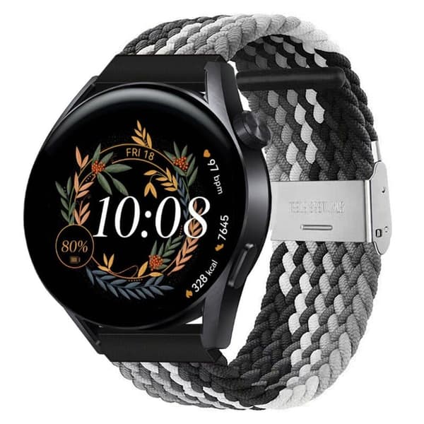 Flätat Elastiskt Armband Huawei Watch GT3 (42mm) - Svart/Vit