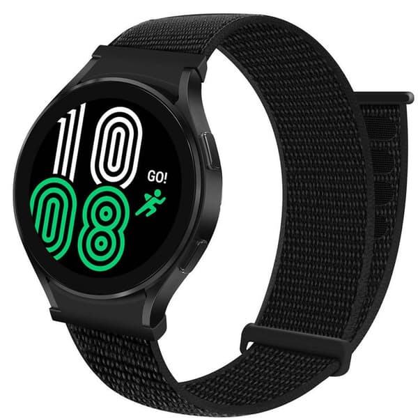 Nylon Armbånd  No-Gap Samsung Galaxy Watch 4 (44mm) - Dark Black
