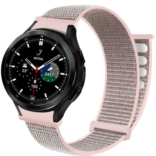 Nylon armbånd No-Gap Samsung Galaxy Watch 4 Classic (46mm) - Pink Sand