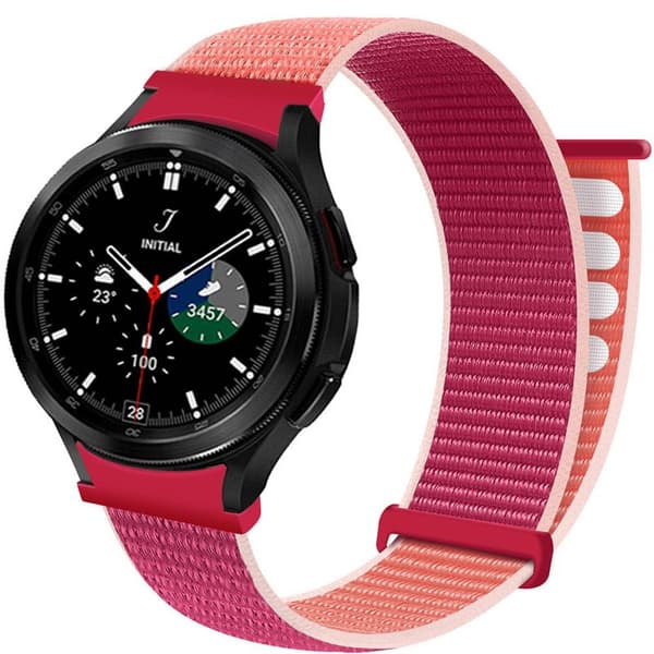Nylon Armbånd  No-Gap Samsung Galaxy Watch 4 Classic (46mm) - Pomegranate