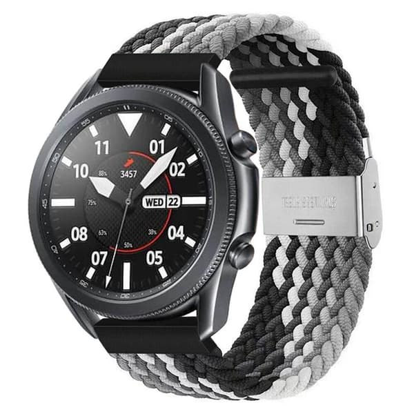 Punottu elastinen rannekoru Samsung Galaxy Watch 3 (41mm) - Musta/Valkoinen