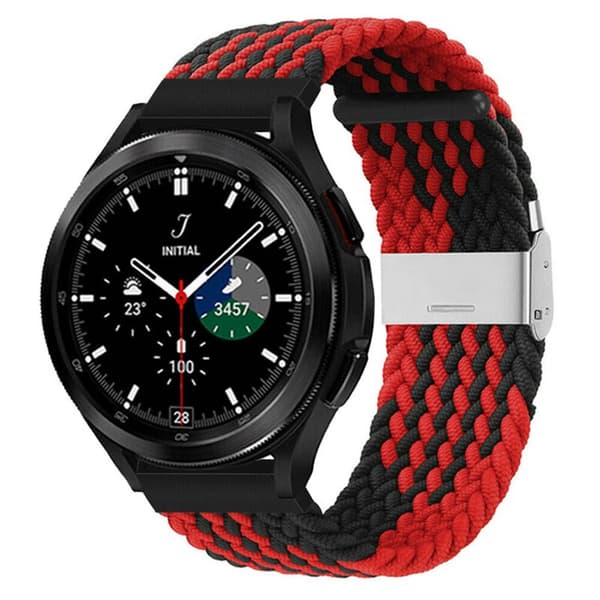Punottu elastinen rannekoru Samsung Galaxy Watch 4 Classic (46mm) - Punainen/Musta