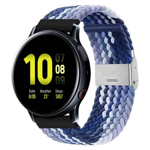 Flätat Elastiskt Armband Samsung Galaxy Watch Active 2 (40mm) - Blåvit
