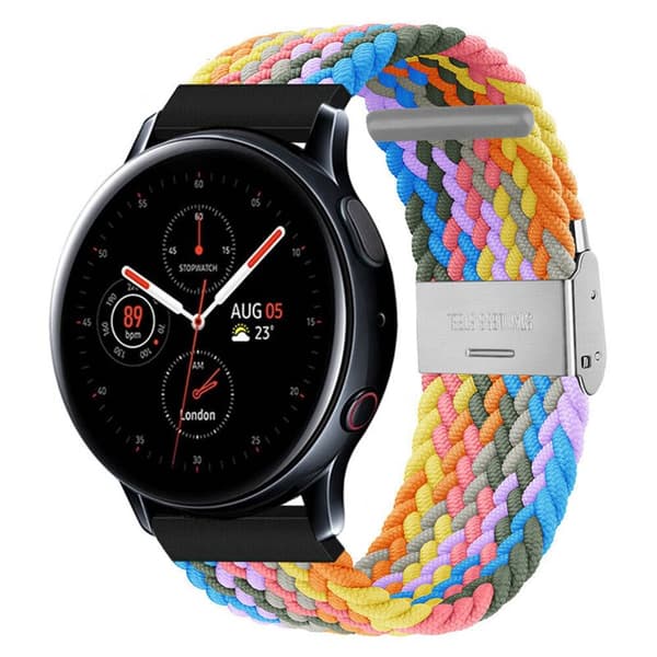 Punottu elastinen rannekoru Samsung Galaxy Watch Active 2 (44mm) - light rainbow