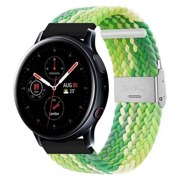 Flätat Elastiskt Armband Samsung Galaxy Watch Active 2 (44mm) - Gradient green