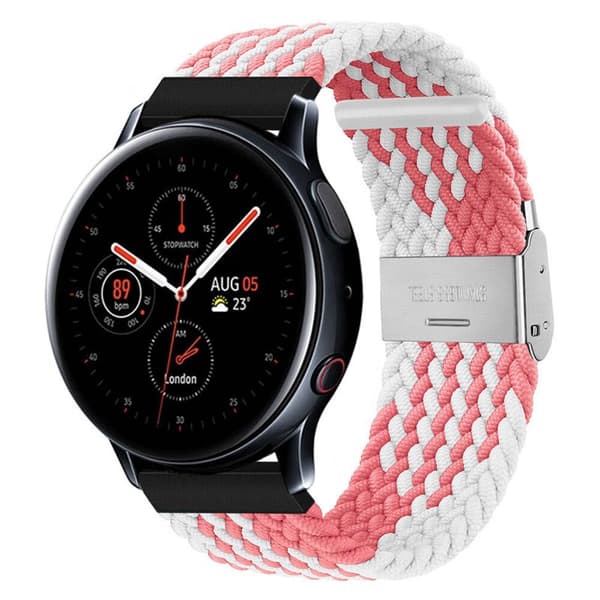Punottu elastinen rannekoru Samsung Galaxy Watch Active 2 (44mm) - pinkwhite