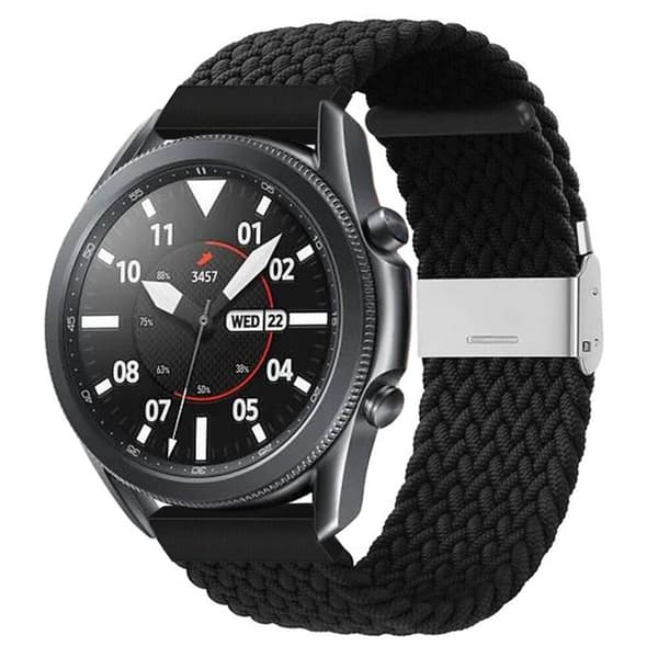 Flätat Elastiskt Armband Samsung Galaxy Watch 3 (45mm) - Svart