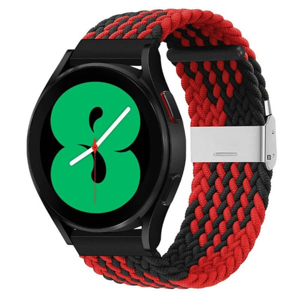 Punottu elastinen rannekoru Samsung Galaxy Watch 4 (44mm) - Punainen/Musta