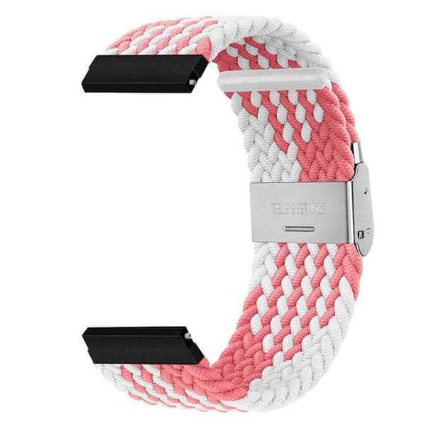 Flätat Elastiskt Armband Samsung Galaxy Watch 4 (44mm) - Rosa/Vit