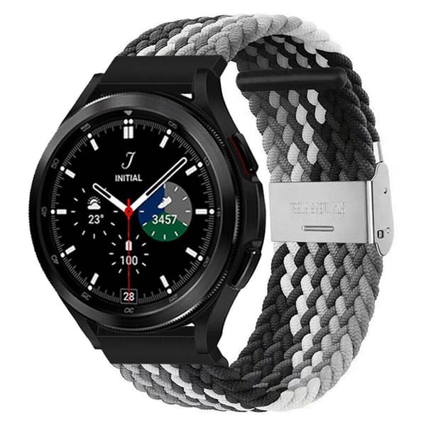 Flettet elastisk armbånd Samsung Galaxy Watch 4 Classic (42mm) - svarthvit