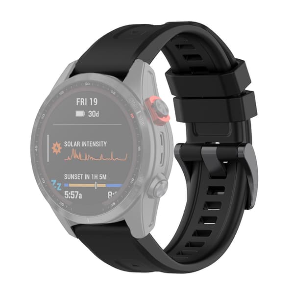 Reim i silikon til Garmin Fenix 7 22mm - Sort