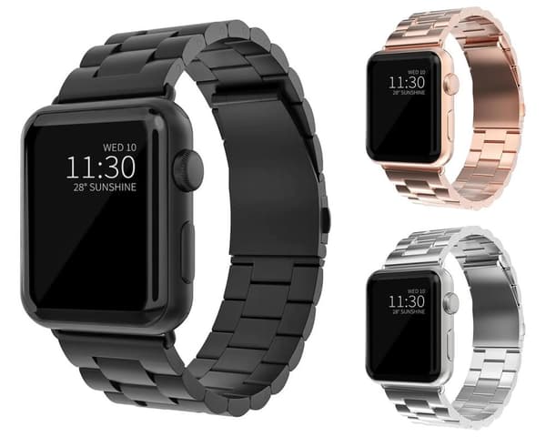 Länkarmband för Apple Watch - 42/44/45 mm - Armband Svart