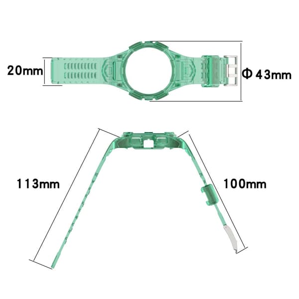 INF Kellon ranneke TPU MustaSamsung Galaxy Watch 4/5 40 mm