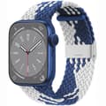 Miniatyrbillede 1 af 2: Flettet Elastik Armbånd Apple Watch 8 (41mm) - Blåhvid