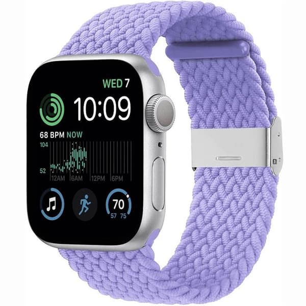 Punottu elastinen rannekoru Apple Watch SE 2022 44mm - lightpurple