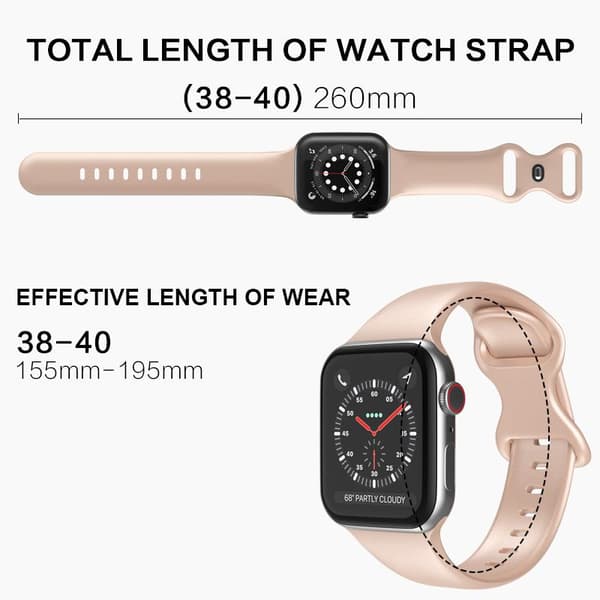 Apple Watch kompatibelt Armband Silikon SILVER 38/40/41 mm