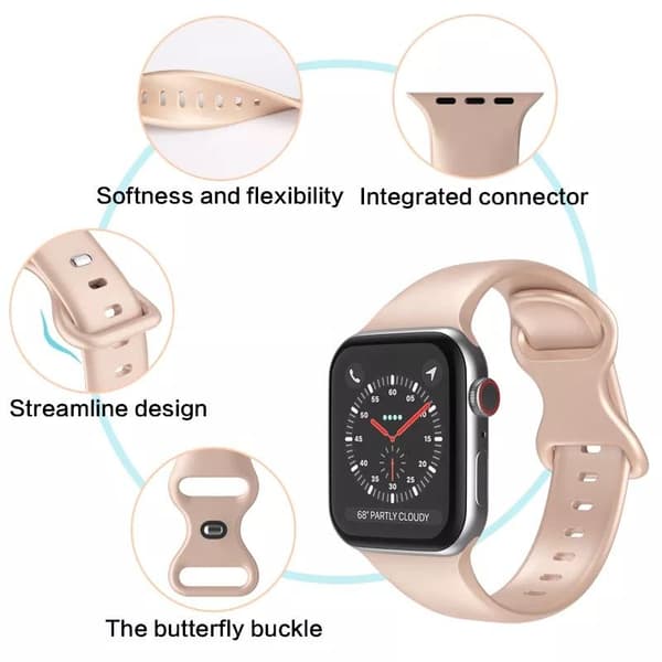 Apple Watch kompatibelt Armband Silikon SILVER 38/40/41 mm