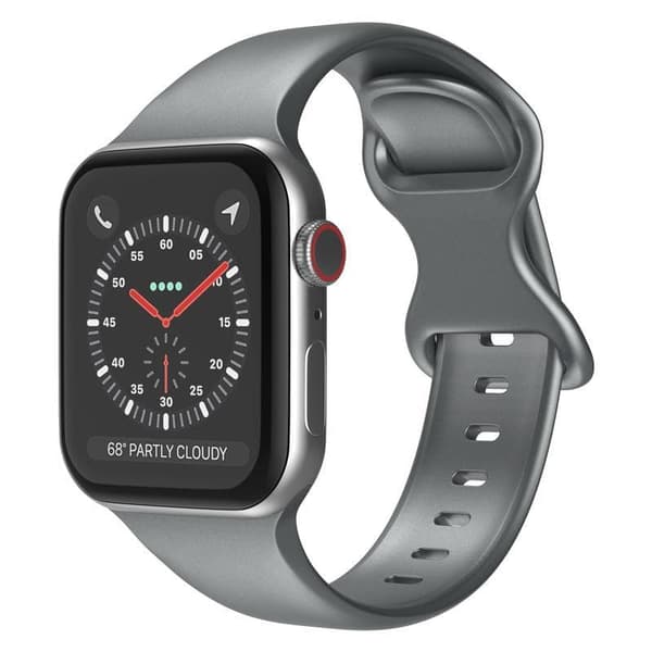 Apple Watch kompatibelt Armband Silikon GRÅ metallic 38/40/41 mm