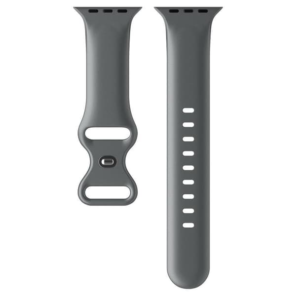 Apple Watch kompatibelt Armband Silikon GRÅ metallic 42/44/45 mm