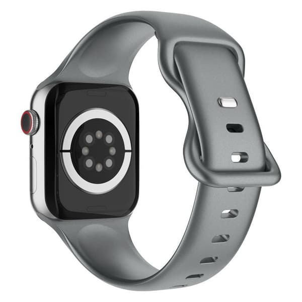 Apple Watch kompatibelt Armband Silikon GRÅ metallic 42/44/45 mm