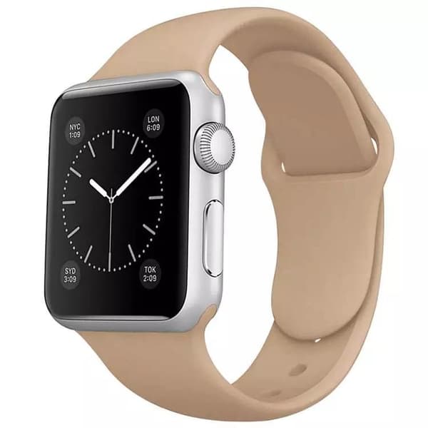 Apple Watch kompatibelt Armband Silikon SAND BEIGE 38/40/41 mm Beige L