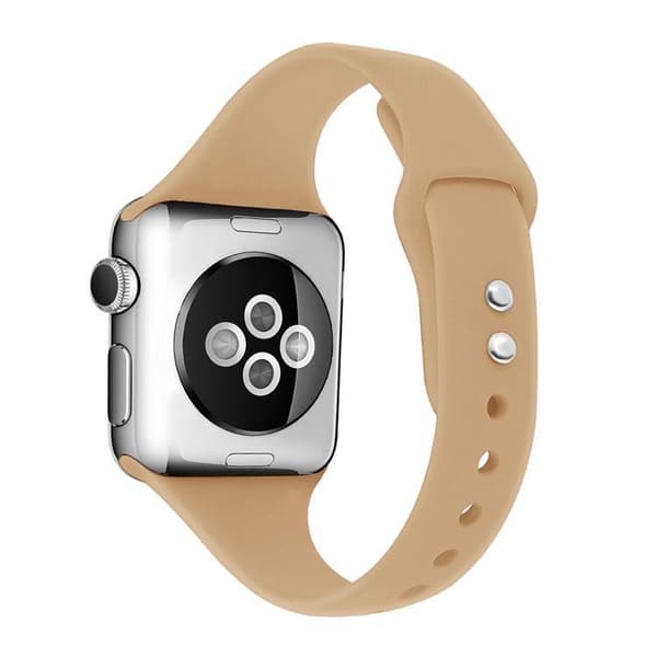 Apple Watch kompatibelt Smalt Armband Silikon BEIGE 42/44/45mm
