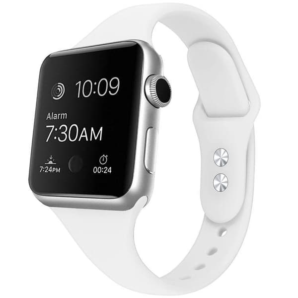 Apple Watch kompatibelt Smalt Armband Silikon VIT 42/44/45mm Vit L