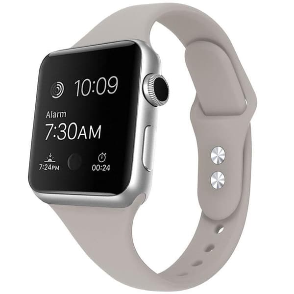 Apple Watch kompatibelt Smalt Armband Silikon ASKGRÅ 42/44/45 mm