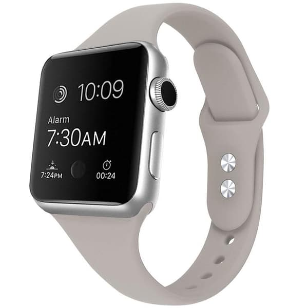 Apple Watch kompatibelt Smalt Armband Silikon ASKGRÅ 42/44/45 mm grå S