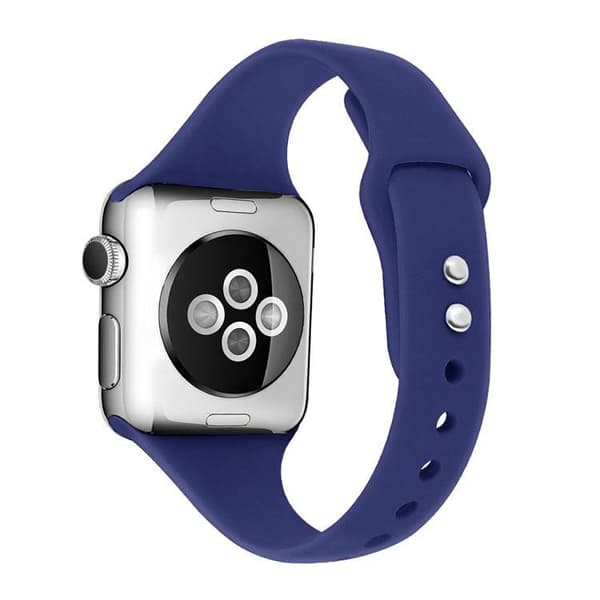 Apple Watch kompatibelt Smalt Armband Silikon BLÅ 42/44/45mm