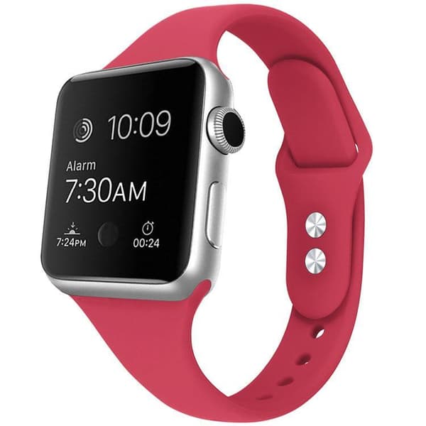 Apple Watch kompatibelt Smalt Armband Silikon RÖD 42/44/45mm