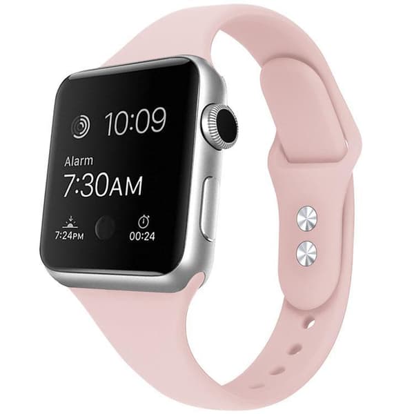 Apple Watch kompatibelt Smalt Armband Silikon ROSA 42/44/45mm
