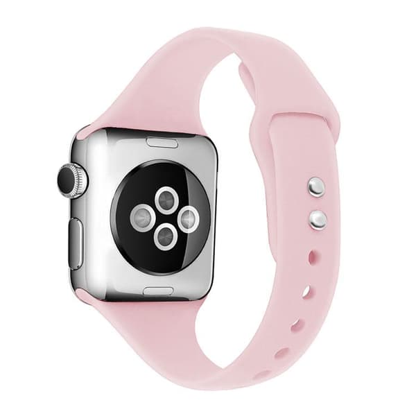 Apple Watch kompatibelt Smalt Armband Silikon ROSA 42/44/45mm