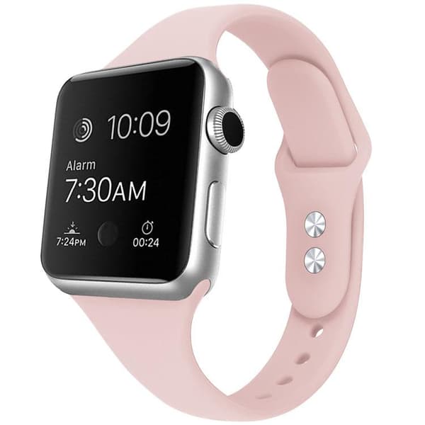 Apple Watch kompatibelt Smalt Armband Silikon ROSA 42/44/45mm Rosa S
