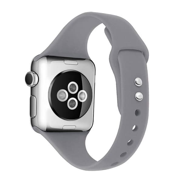 Apple Watch kompatibelt Smalt Armband Silikon LJUSGRÅ 42/44/45mm