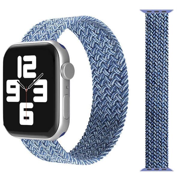 Apple Watch kompatibelt ARMBAND Elastiskt BLÅMETALL 42/44/45 mm
