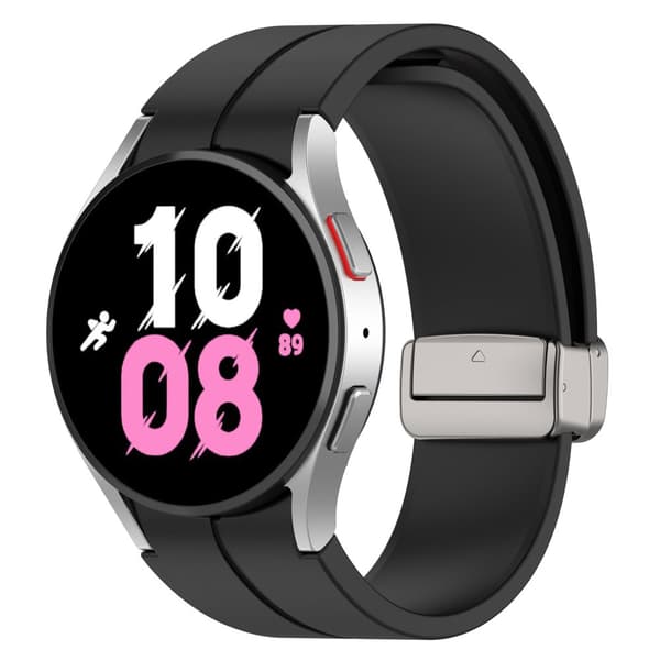 INF Silikone urrem med foldbart spænde SortSamsung Galaxy watch5 pro S