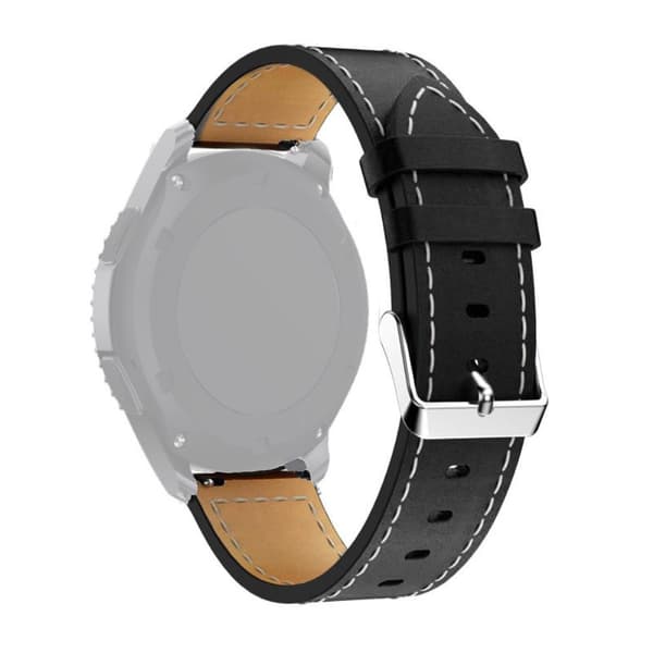 SKALO Läderarmband till Samsung Watch 4 44mm Svart