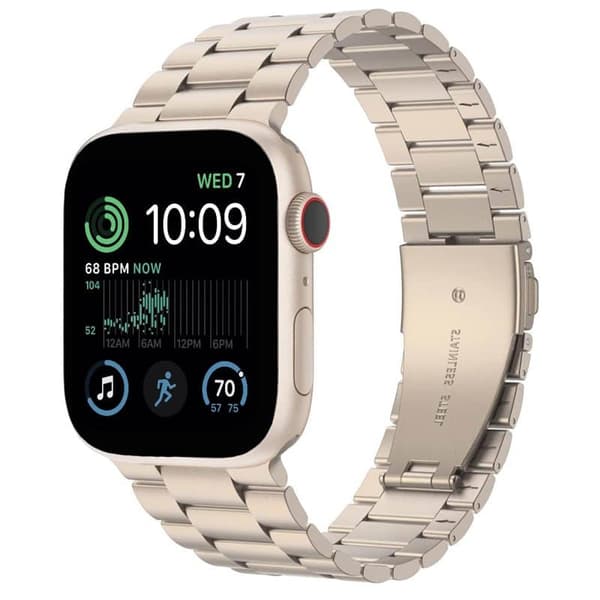 Armband rostfritt stål Apple Watch SE 2022 (44mm) - Champagne